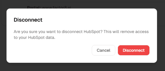Disconnect button and confirmation dialog